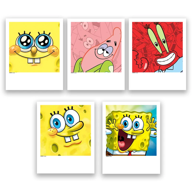 آویز تزیینی عرش مدل باب اسفنجی SpongeBob کد Asa203 مجموعه پنچ عددی 