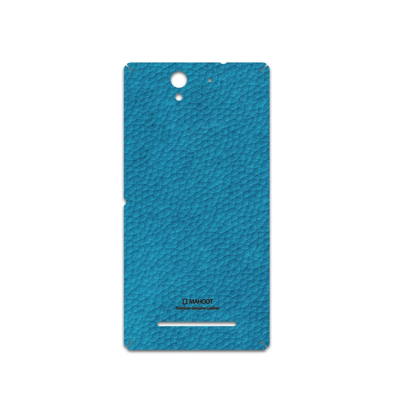 برچسب پوششی ماهوت مدل Blue-Leather مناسب برای گوشی موبایل سونی Xperia C3 Dual