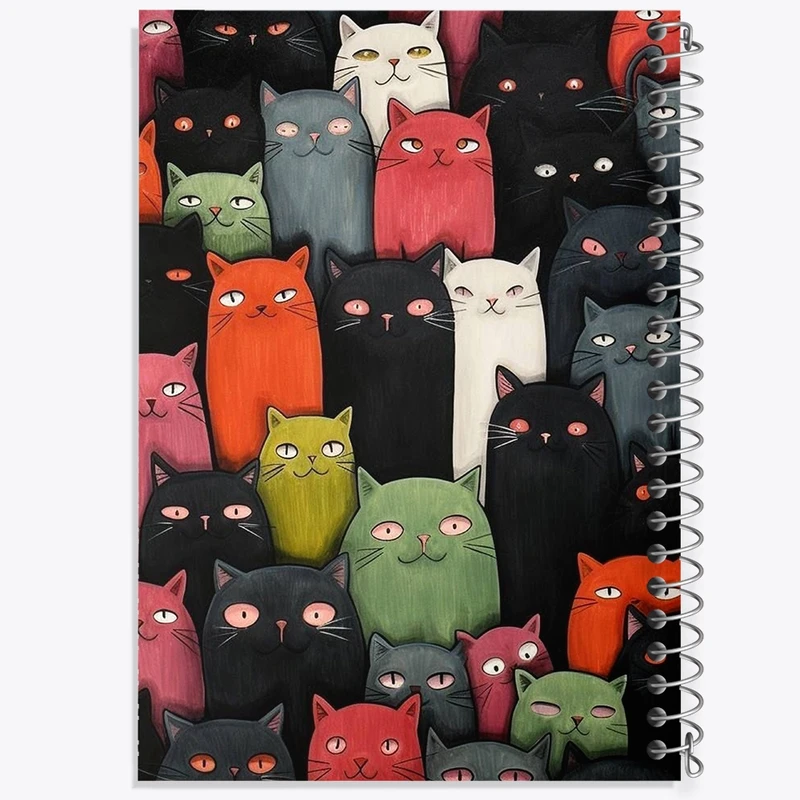 دفتر مشق 50 برگ خندالو طرح گربه (Cat) کد F720