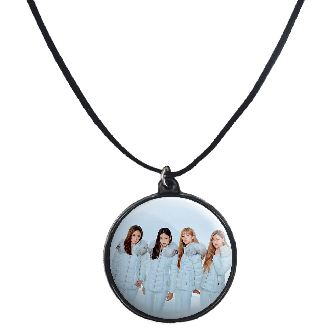 گردنبند پرمانه طرح بلک پینک کد pmb.800 مدل دو طرفه