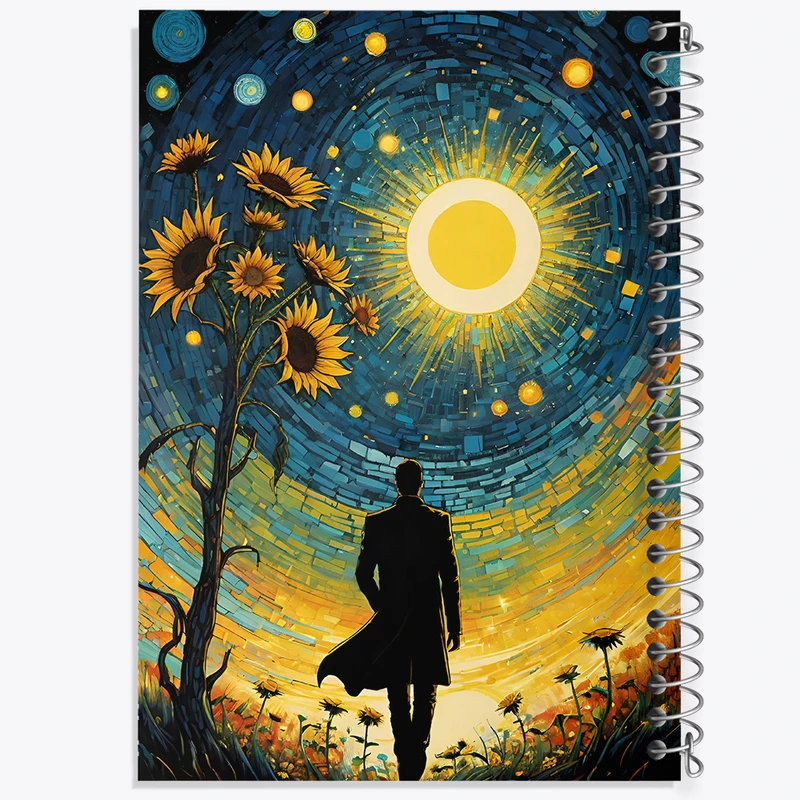 دفتر ژورنال نویسی 50 برگ خندالو مدل نقطه ای طرح مزرعه آفتابگردان کد F5091