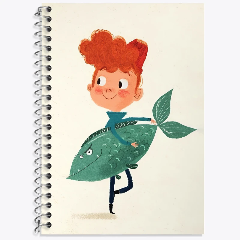 دفتر زبان 50 برگ خندالو مدل سه خط طرح پسرانه کد N5639