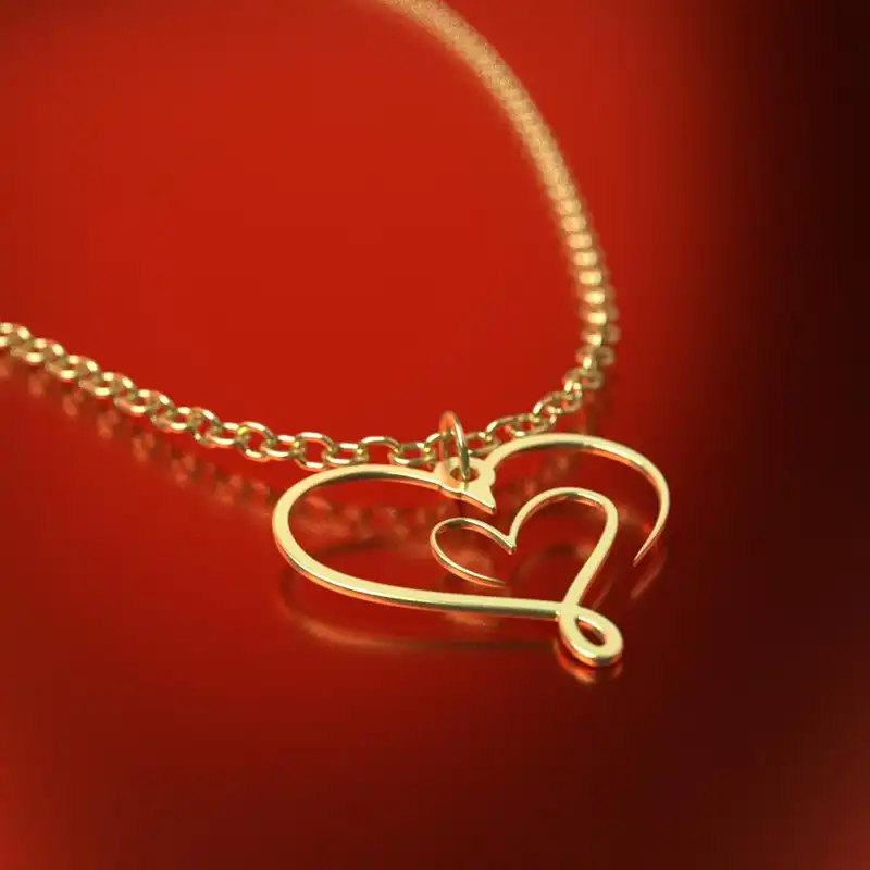 گردنبند طلا 18 عیار زنانه مدوپد مدل قلب کد RNA17798