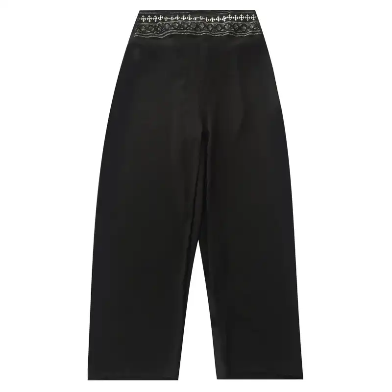 مانتو و شلوار زنانه مدل نخی ابر و بادی سنتی کد tm-2472 رنگ مشکی