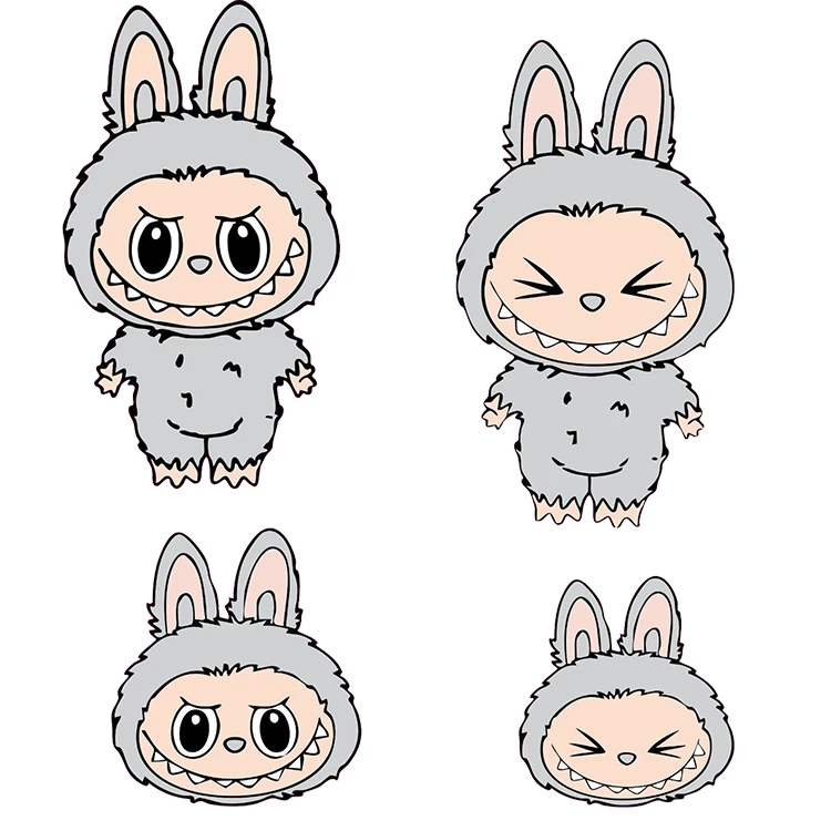 استیکر پارچه و لباس پاد آفرین مدل عروسک لبوبو کد S2302