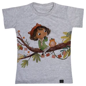 تی شرت آستین کوتاه دخترانه 27 مدل دختر و قورباغه کد V240