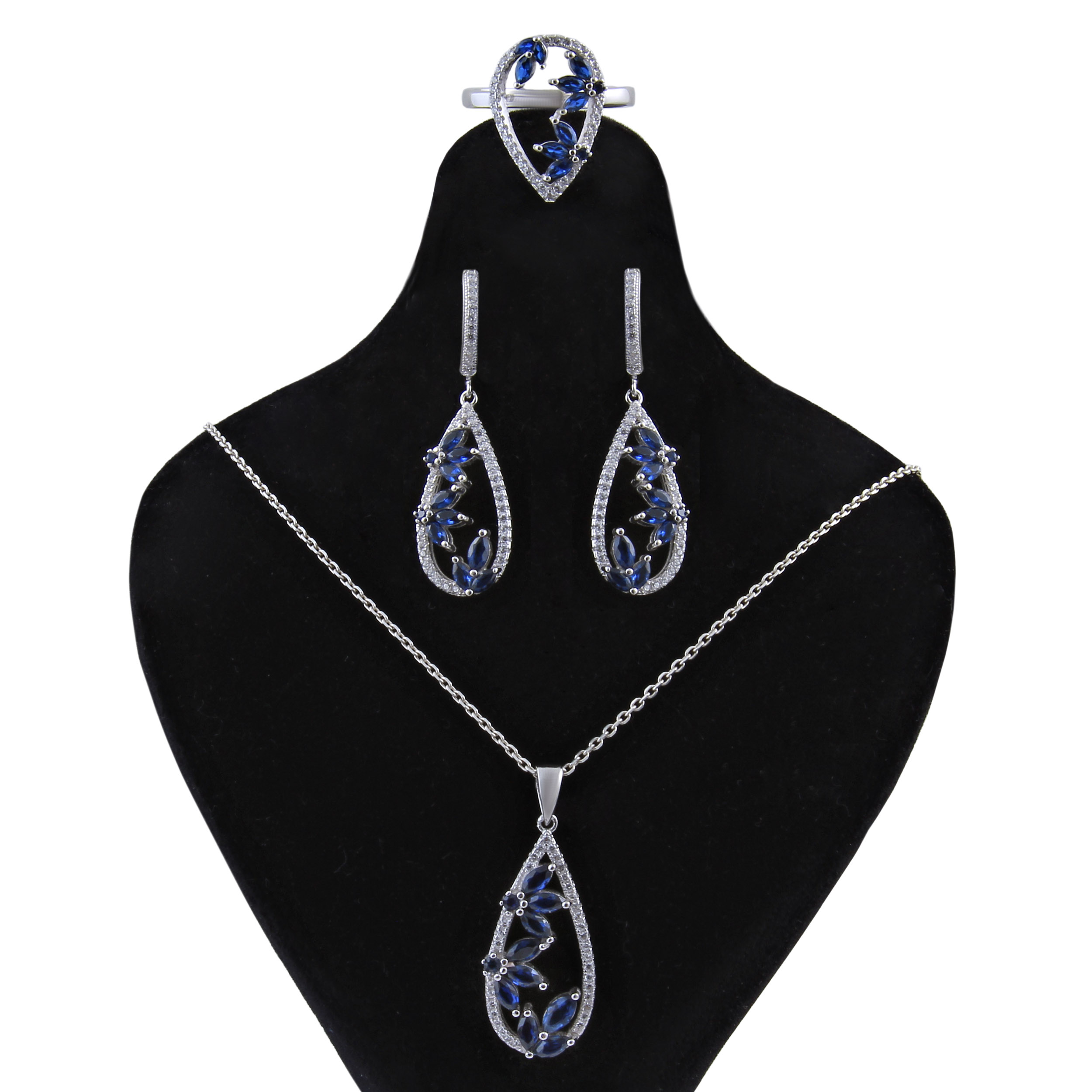   نیم ست نقره زنانه بازرگانی میلادی کد NTR_077