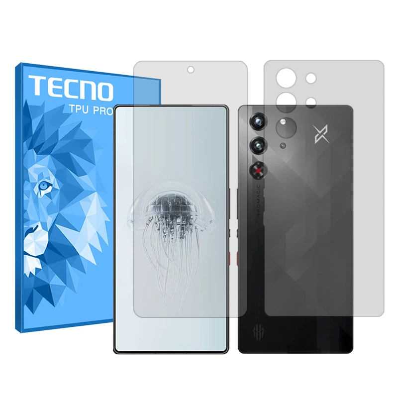 محافظ صفحه نمایش شفاف تکنو مدل Resistant مناسب برای گوشی موبایل زد تی ای nubia RedMagic 10 Pro به همراه محافظ پشت گوشی