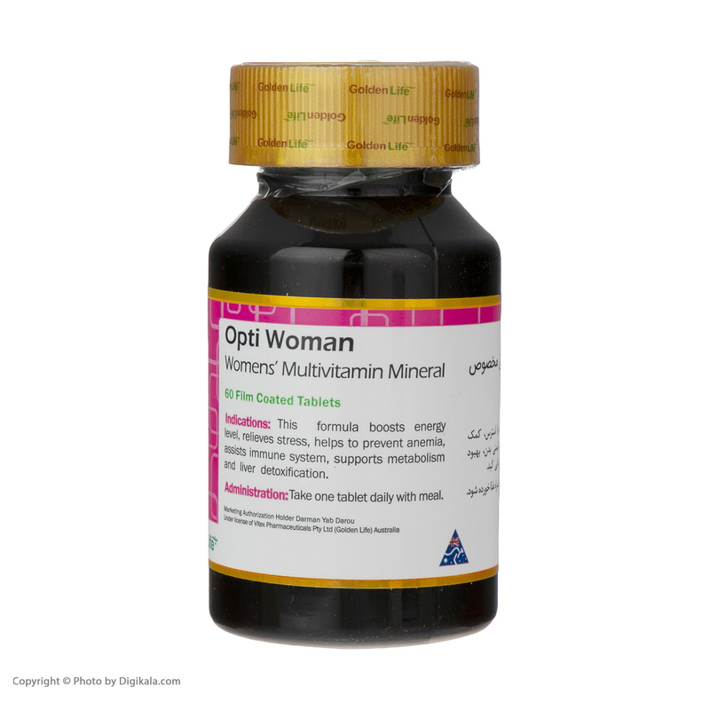 قرص اپتی وومن گلدن لایف بسته 60 عددی