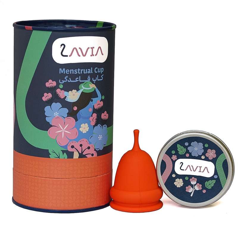 کاپ قاعدگی لاویا مدل M01 سایز متوسط به همراه ظرف نگهدارنده کاپ قاعدگی لاویا مدل M01