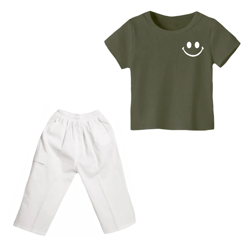 ست تی شرت و شلوارک پسرانه مدل ایموجی کد ۱