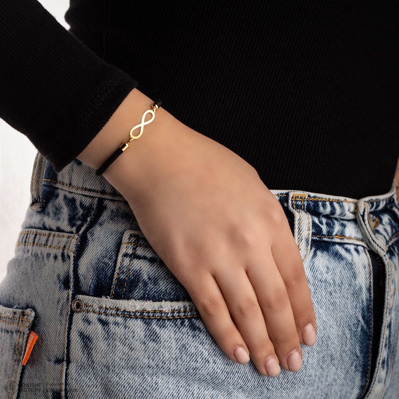دستبند طلا 18 عیار زنانه وی وی گلد مدل بینهایت کد 80 -  - 3