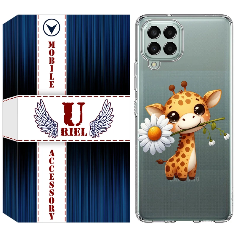 کاور یوریل مدل Clear کد 38 طرح زرافه مناسب برای گوشی موبایل سامسونگ Galaxy A12 / A12 Nacho / M12 / F12