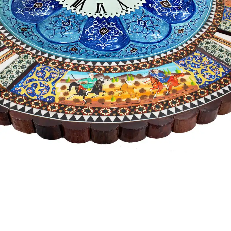 ساعت دیواری خاتم کاری مدل آرام گرد کد 47-1