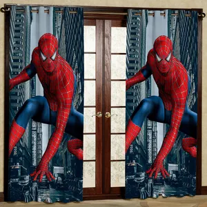 پرده مدل مرد عنکبوتی هازان پانچی کد 4671 سایز 140x200 سانتی متر