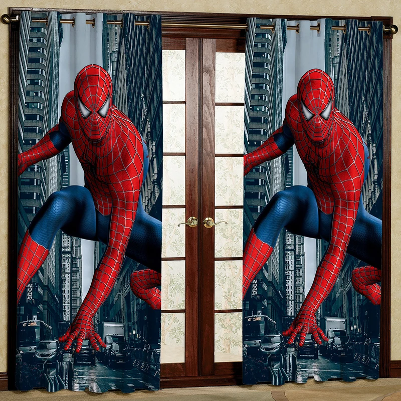 پرده مدل مرد عنکبوتی هازان پانچی کد 4671 سایز 140x200 سانتی متر