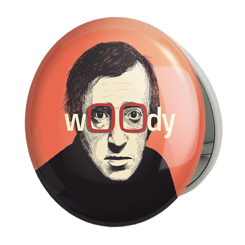 آینه جیبی خندالو طرح وودی آلن مدل تاشو کد 6218 