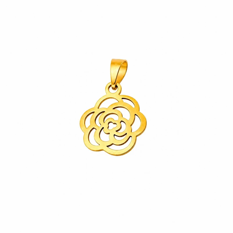 آویز گردنبند طلا 18 عیار زنانه مان گالری طرح گل کد M-100183