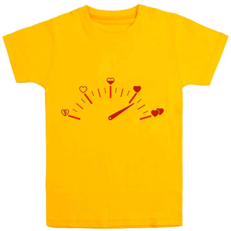 تی شرت آستین کوتاه دخترانه مدل کیلومترشمار D24 رنگ زرد