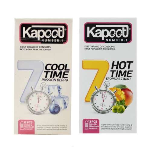 کاندوم تاخیری کاپوت مدل 7COOL TIME بسته 12 عددی به همراه کاندوم تاخیری کاپوت مدل 7HOT TIME بسته 12 عددی