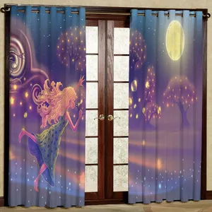 پرده مدل دختر هازان پانچی کد 2298 سایز 140x200 سانتی متر