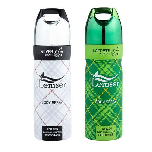 اسپری خوشبو کننده بدن مردانه لمسر مدل Lacoste - Silver Bogart حجم 200 میلی لیتر بسته 2 عددی
