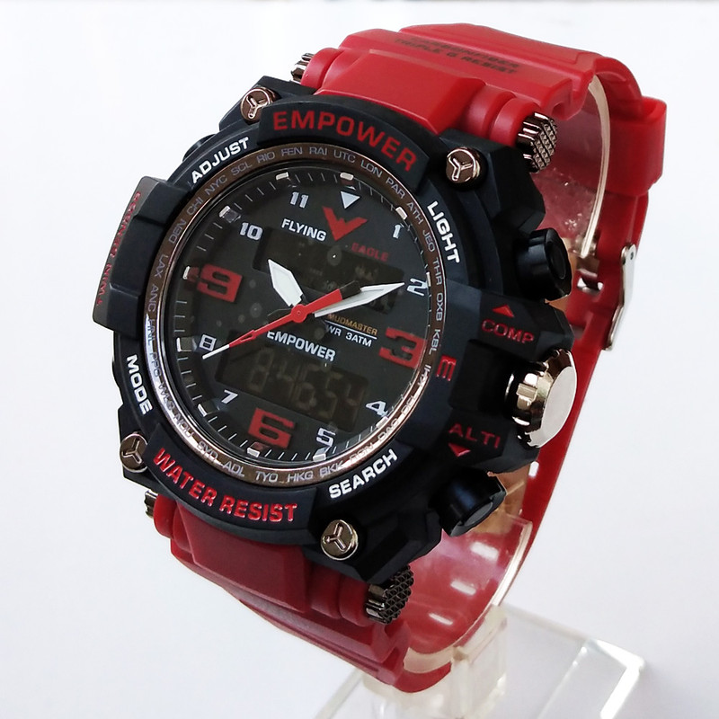 ساعت مچی عقربهای مردانه کوارتز امپاور مدل دوزمانه ورزشی اسپرت کد 6891