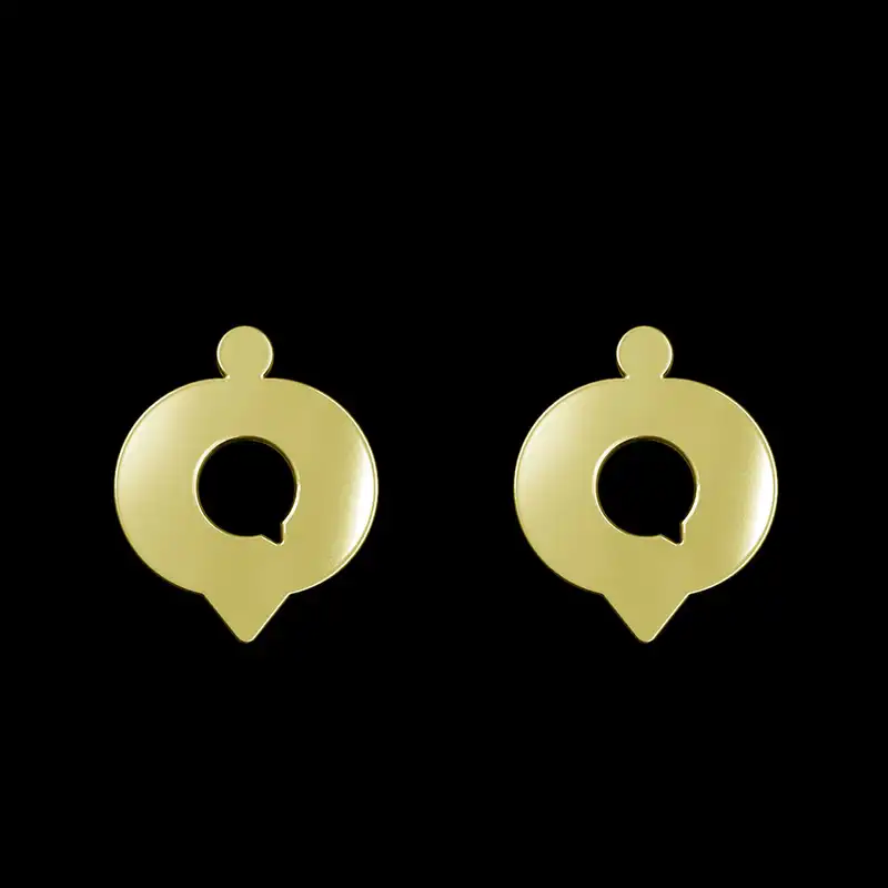 گوشواره طلا 18 عیار زنانه مدوپد مدل علامت کامنت کد GA1-16035