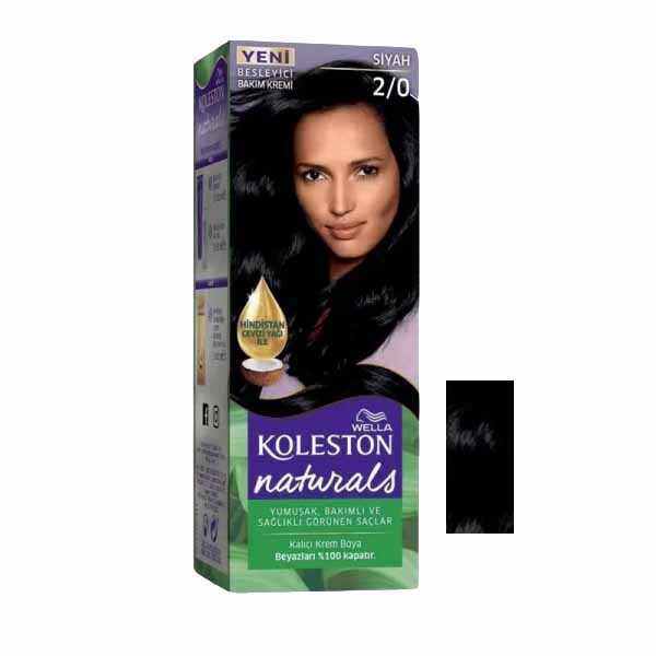 کیت رنگ مو ولا سری Naturals شماره 2.0 حجم 50 میلی لیتر رنگ مشکی