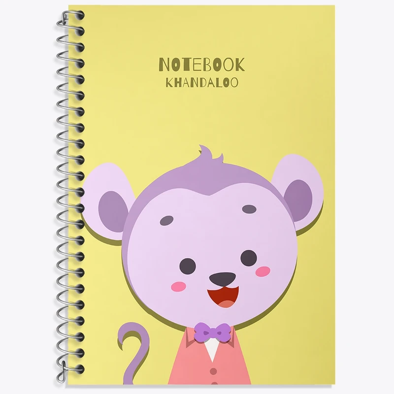 دفتر زبان 50 برگ خندالو مدل دو خط طرح میمون بامزه کد N1096