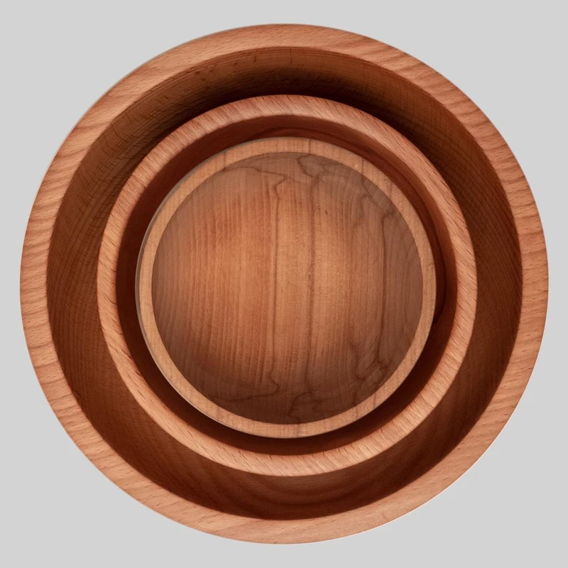 کاسه چوبی روز مدل Kr0010-15-20 مجموعه 3 عددی