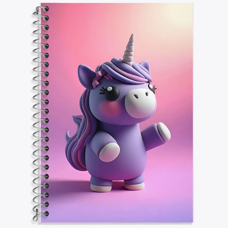 دفتر نت موسیقی 50 برگ خندالو طرح اسب تک شاخ کیوت کد F7989