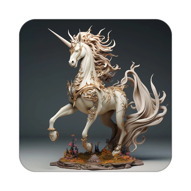 زیر لیوانی کاکتی طرح اسب تک شاخ و یونیکورن مدل mp31122