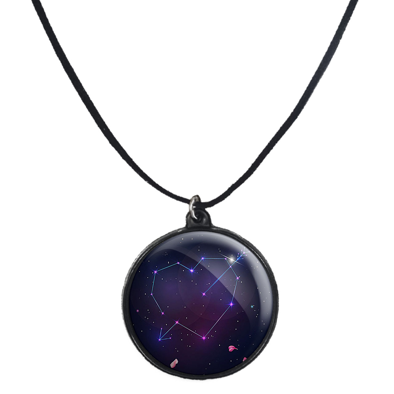 گردنبند پرمانه طرح ستاره و کهکشان کد pmb.25675 مدل دو طرفه