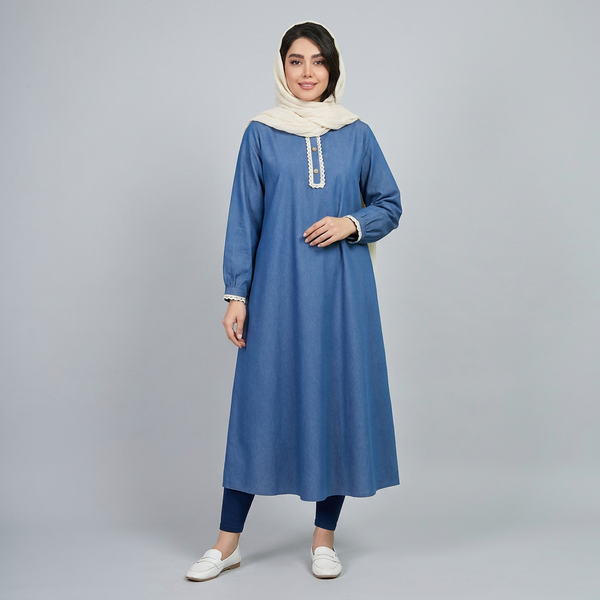 مانتو بلند زنانه مدل  لی کاغذی