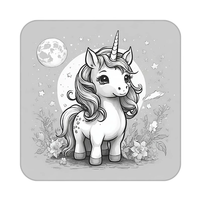 زیر لیوانی کاکتی طرح اسب تک شاخ و یونیکورن مدل mp29208