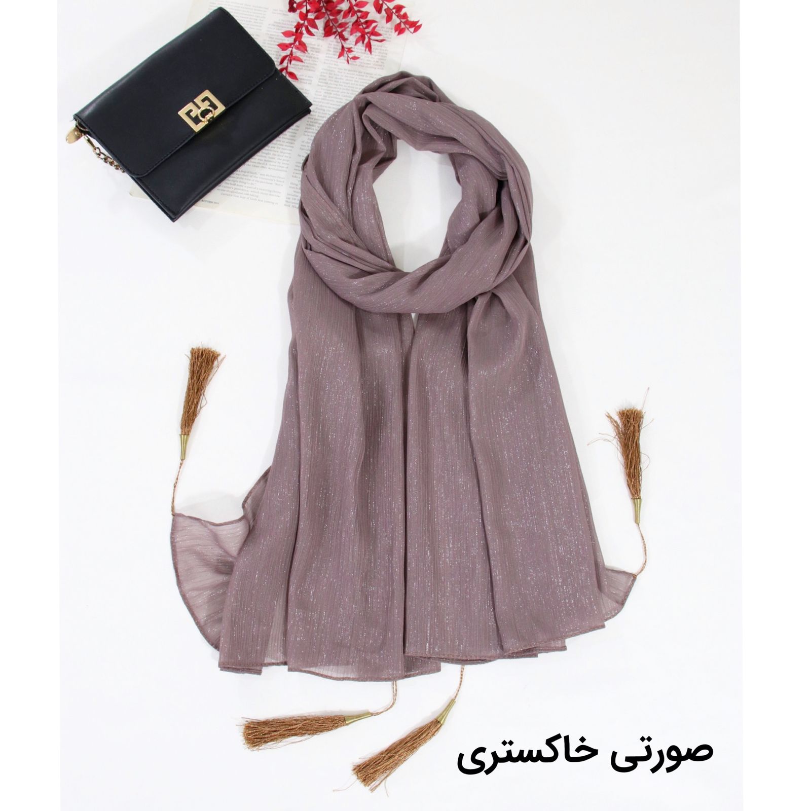 شال زنانه مدل حریر تابستانه لمه دار شاین کد ana-2268 -  - 20