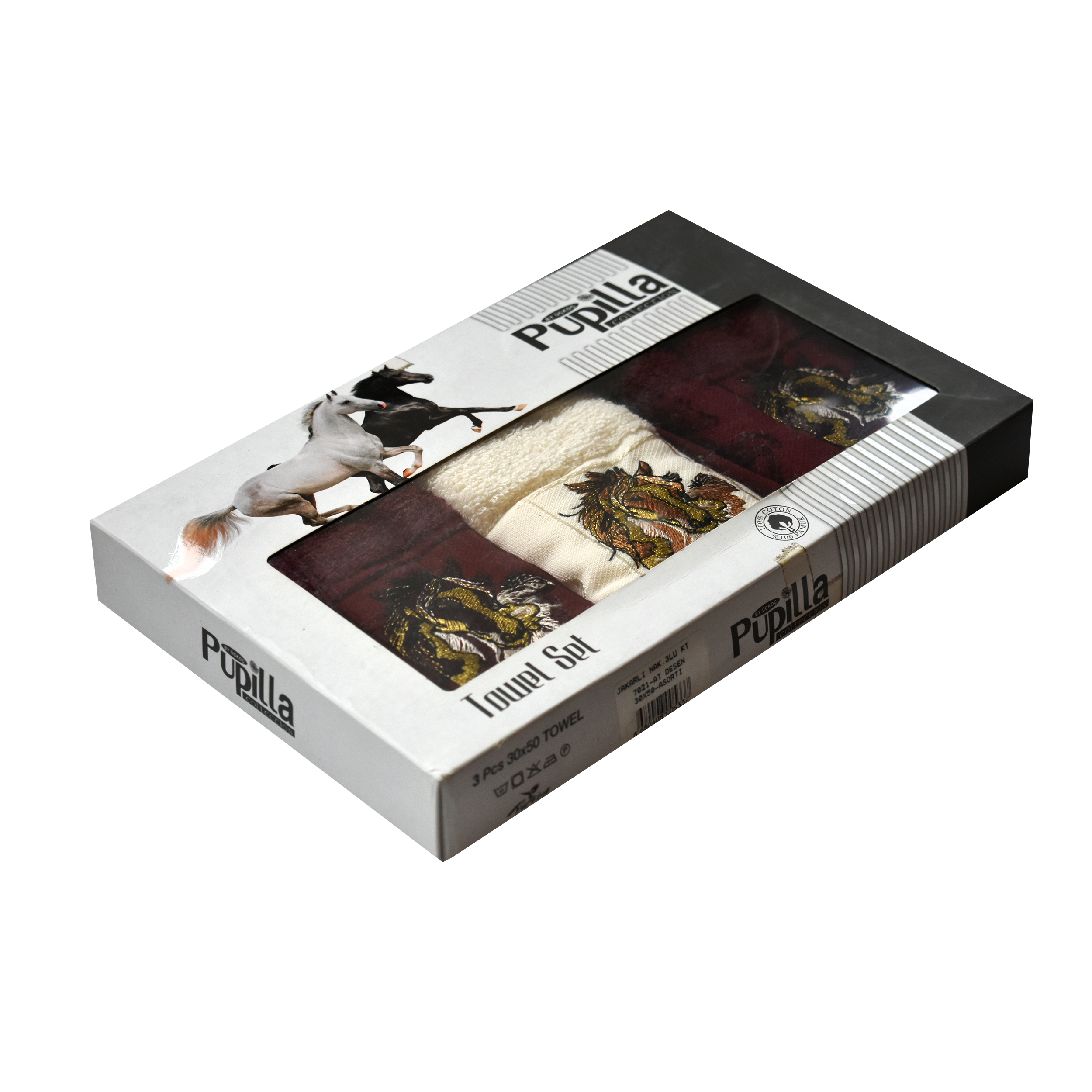 حوله آشپزخانه پاپیلا مدل P-65367 سایز 30x50 سانتی متر مجموعه 3 عددی
