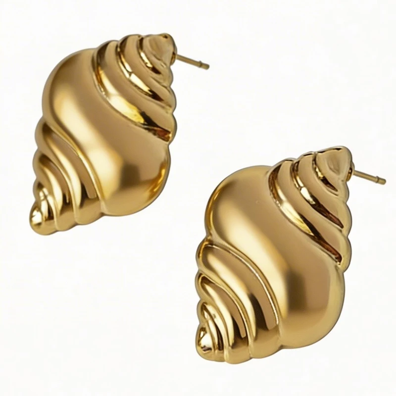 گوشواره میخی زنانه مدل حلزونی