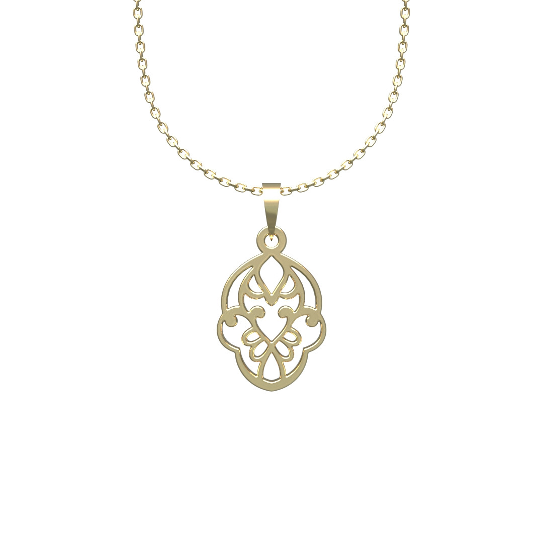 گردنبند طلا 18 عیار زنانه مدوپد مدل هندسی کد TT2-1-1196