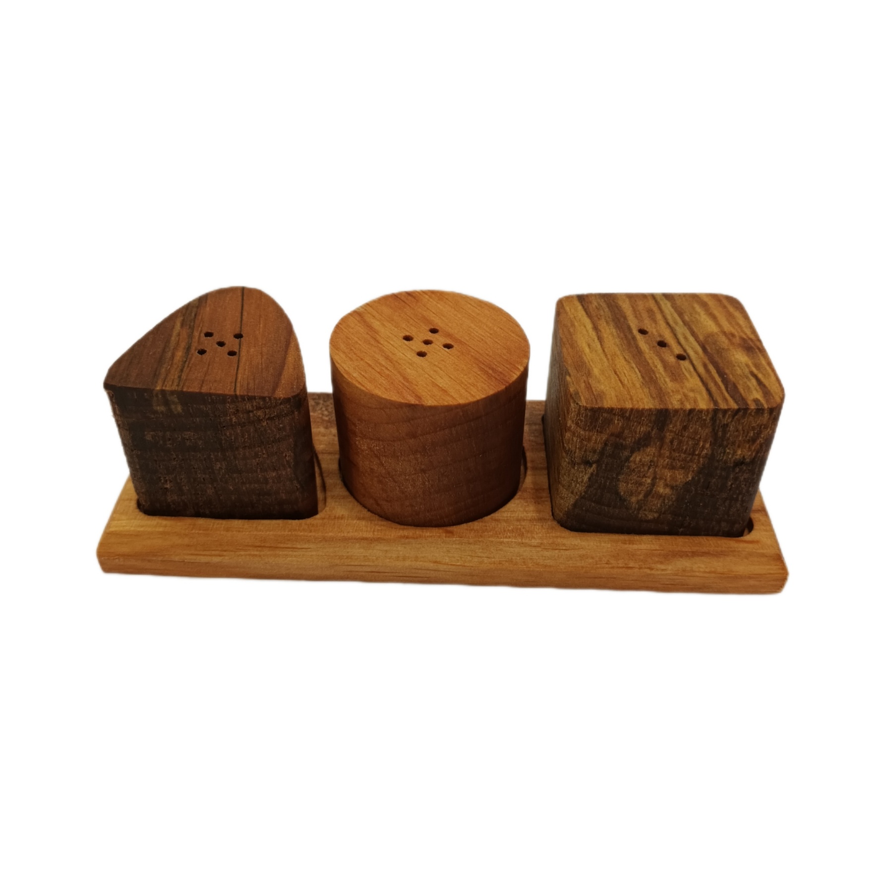 نمکدان چوبی مدل s3 به همراه استند مجموعه 3 عددی