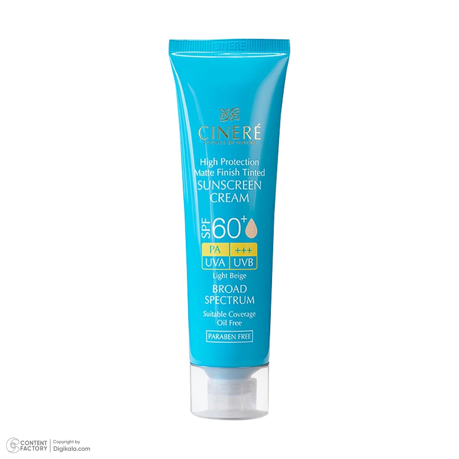 کرم ضدآفتاب رنگی سینره +SPF60 مدل 8411، مناسب پوست‌های چرب، حجم 50 میلی‌لیتر -  - 10