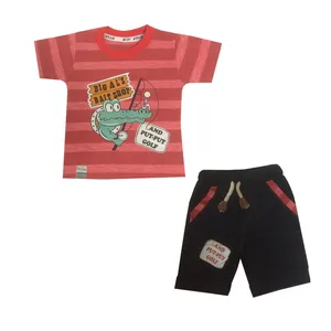 ست تی شرت و شلوارک نوزادی پسرانه کد 551