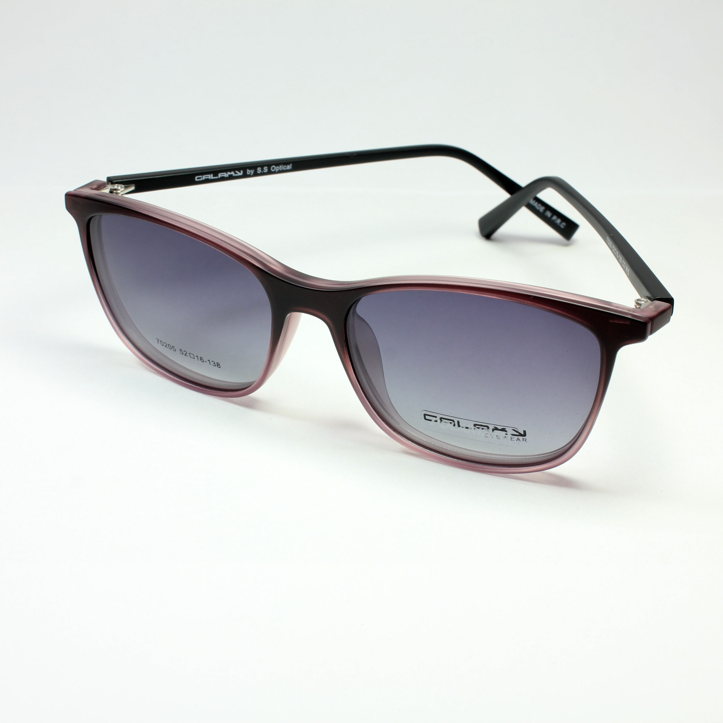 فریم عینک طبی گلکسی مدل 70205 به همراه کاور آفتابی