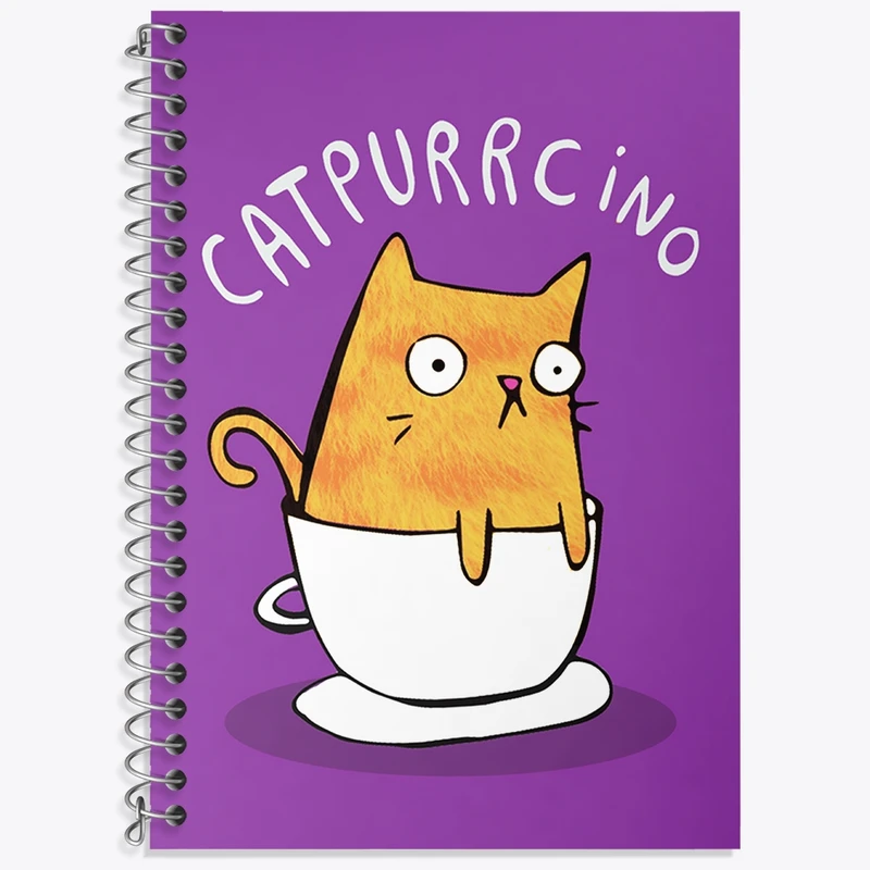 دفتر زبان 50 برگ خندالو مدل سه خط طرح گربه (Cat) کد N739