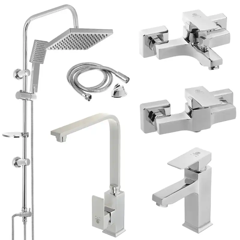 ست شیرآلات پرکاس مدل فلت کد 03 مجموعه 6 عددی