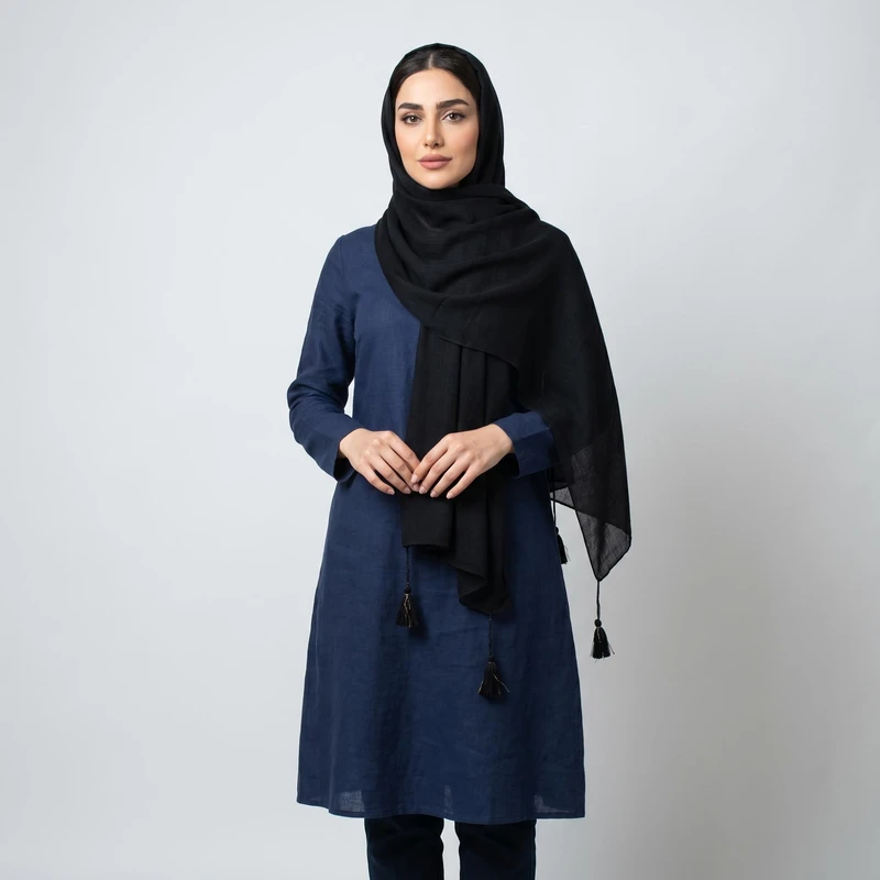 شال زنانه مدل بهاری منگوله دار ساده b-2085