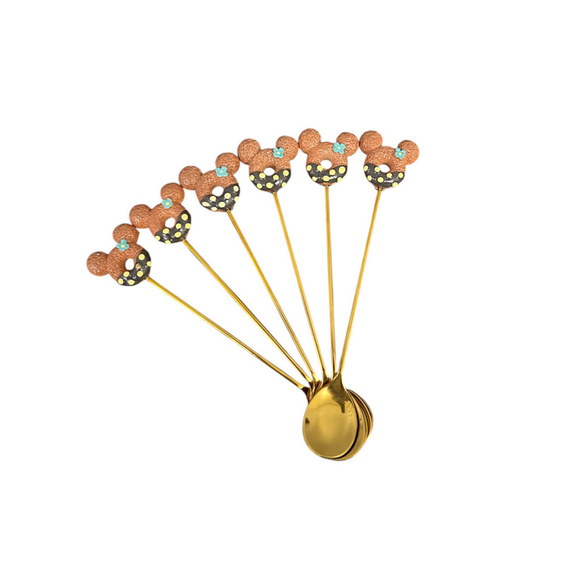 قاشق شربت خوری مدل میکی موس بسته 6 عددی