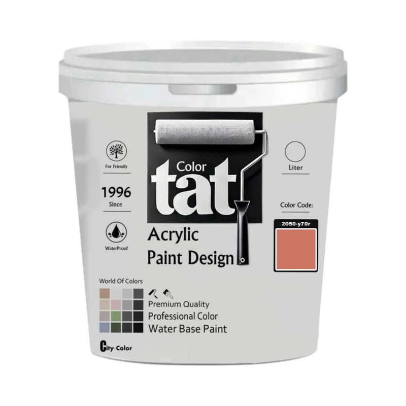 رنگ گلبهی مات اکرولیک تات کد 2050-y70r حجم 1لیتر