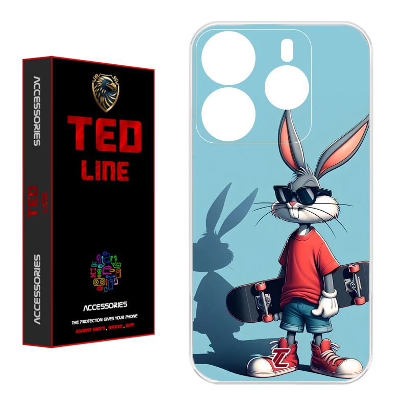 کاور تد لاین طرح خرگوش کد 1107 مناسب برای گوشی موبایل شیائومی Redmi Note 14 4G